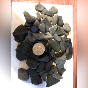 7 Ounces Surf Tumbled Black Pirate Sea Glass